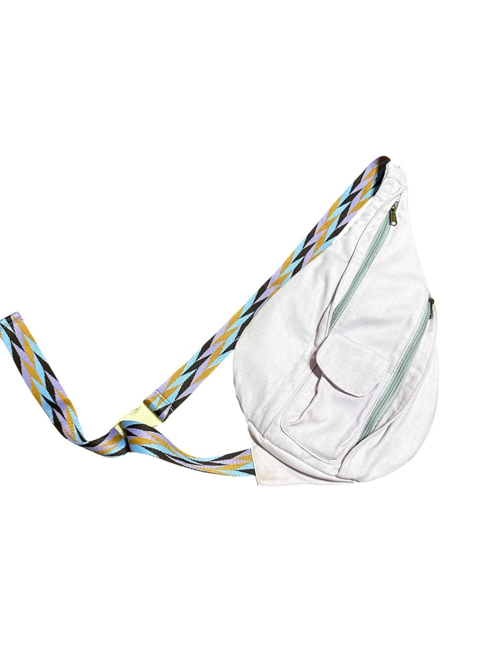 MarleyLilly lavender Sling Bag with Multi-Color Strap
